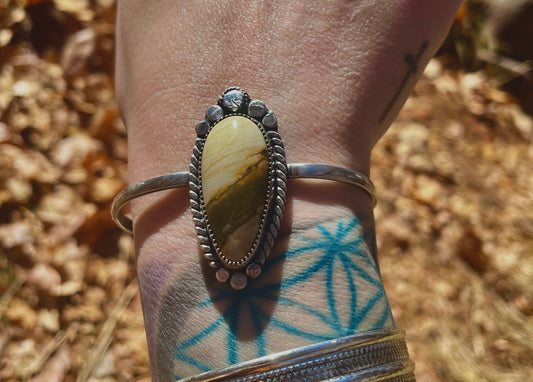 Starry Night Jasper Cuff - Size M